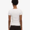 Camiseta orgánica de canalé - Mezcla de nieve