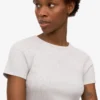 Camiseta orgánica de canalé - Mezcla de nieve