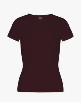 Camiseta orgánica de canalé - Rojo sangre