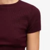 Camiseta orgánica de canalé - Rojo sangre