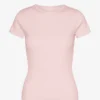 Camiseta orgánica de canalé - Rosa descolorido