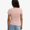 Camiseta orgánica de canalé - Rosa descolorido