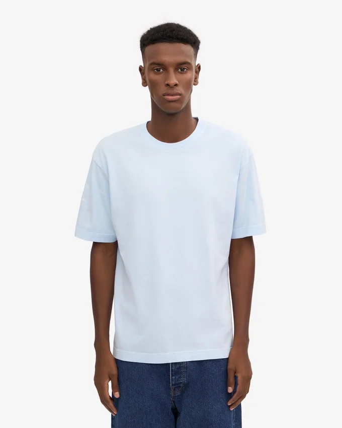 Camiseta orgánica de corte holgado - Azul polar