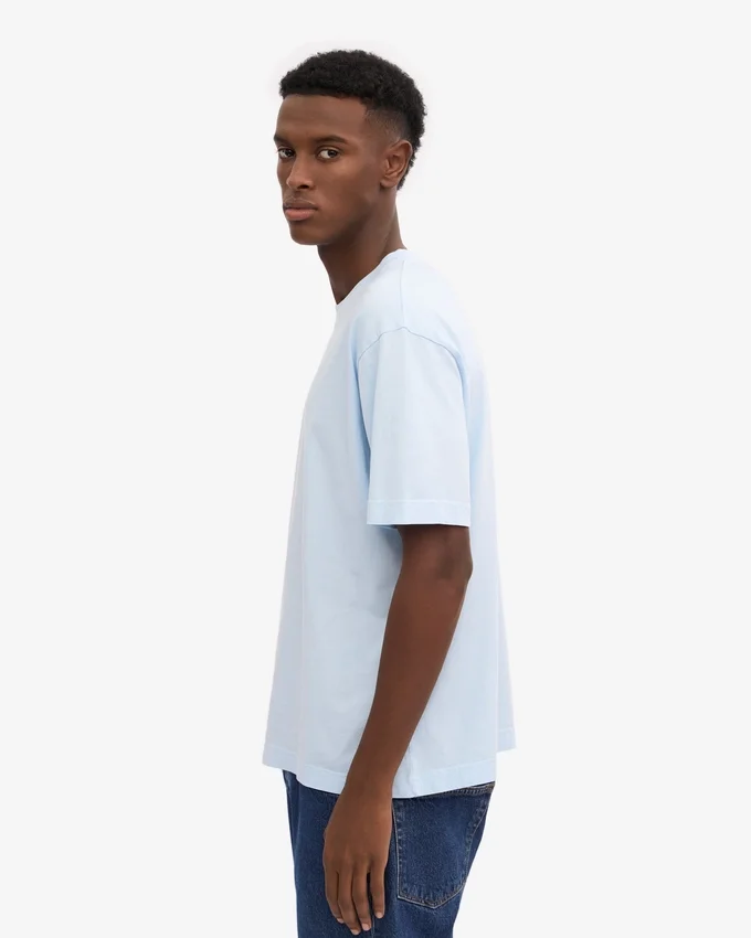 Camiseta orgánica de corte holgado - Azul polar