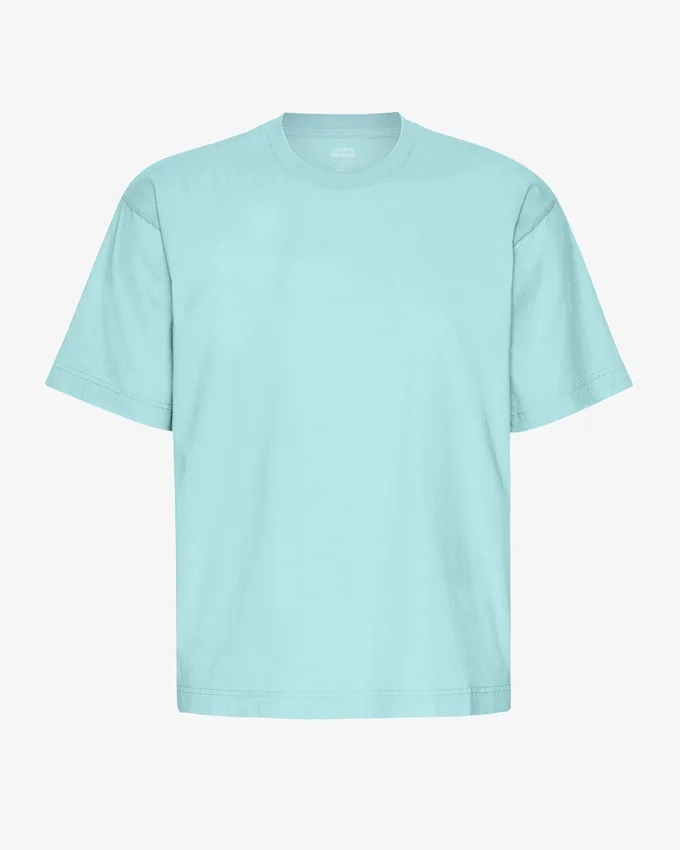 Camiseta orgánica de corte holgado - Azul verde agua