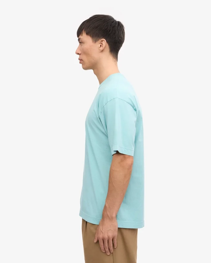 Camiseta orgánica de corte holgado - Azul verde agua