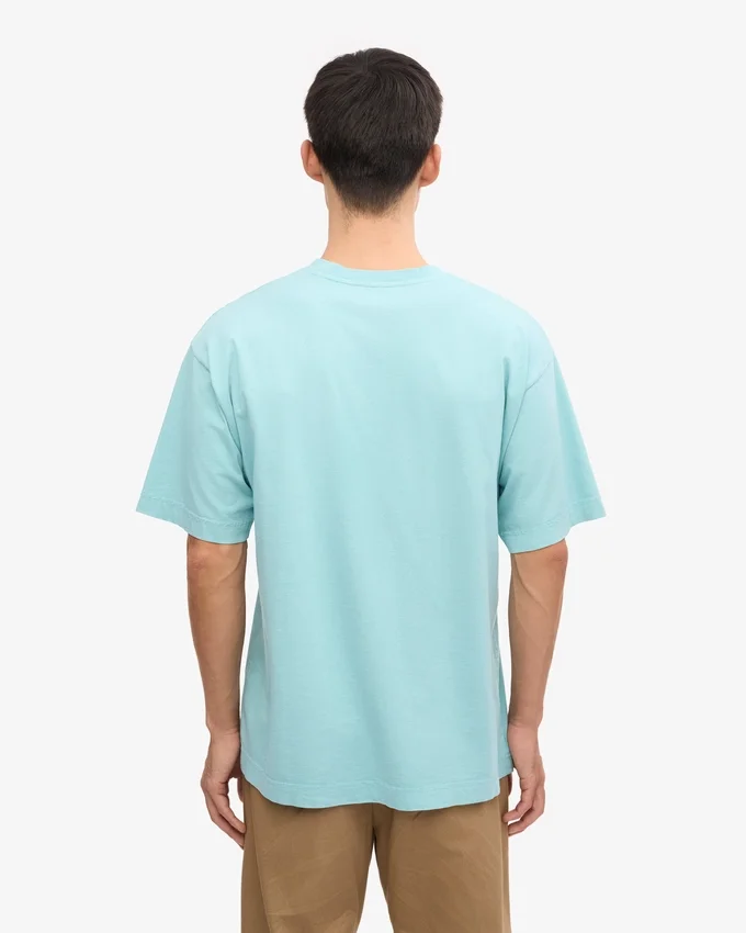 Camiseta orgánica de corte holgado - Azul verde agua