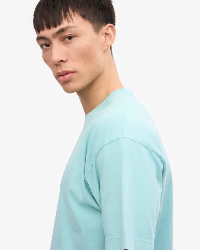 Camiseta orgánica de corte holgado - Azul verde agua