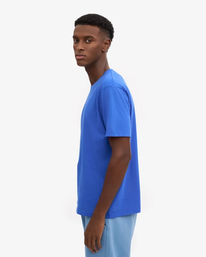 Camiseta orgánica de corte holgado - Azul zafiro