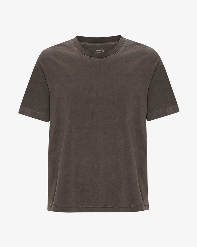 Camiseta orgánica de corte holgado - Barro descolorido