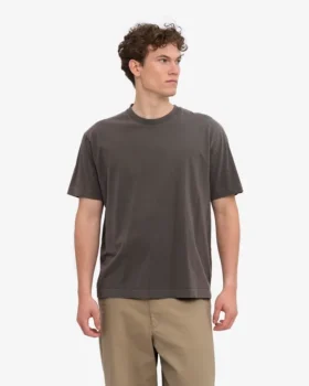 Camiseta orgánica de corte holgado – Barro descolorido