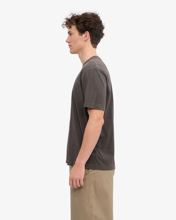 Camiseta orgánica de corte holgado - Barro descolorido
