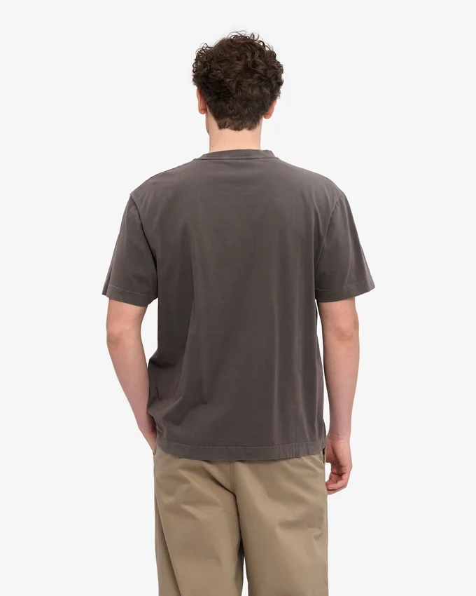 Camiseta orgánica de corte holgado - Barro descolorido