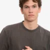 Camiseta orgánica de corte holgado - Barro descolorido
