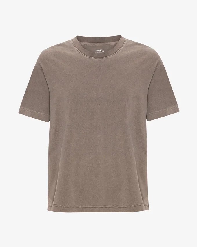 Camiseta orgánica de corte holgado - Caqui descolorido