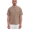Camiseta orgánica de corte holgado - Caqui descolorido