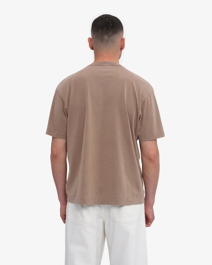 Camiseta orgánica de corte holgado - Caqui descolorido