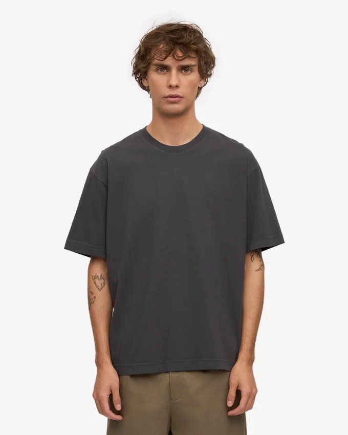 Camiseta orgánica de corte holgado - Gris lava