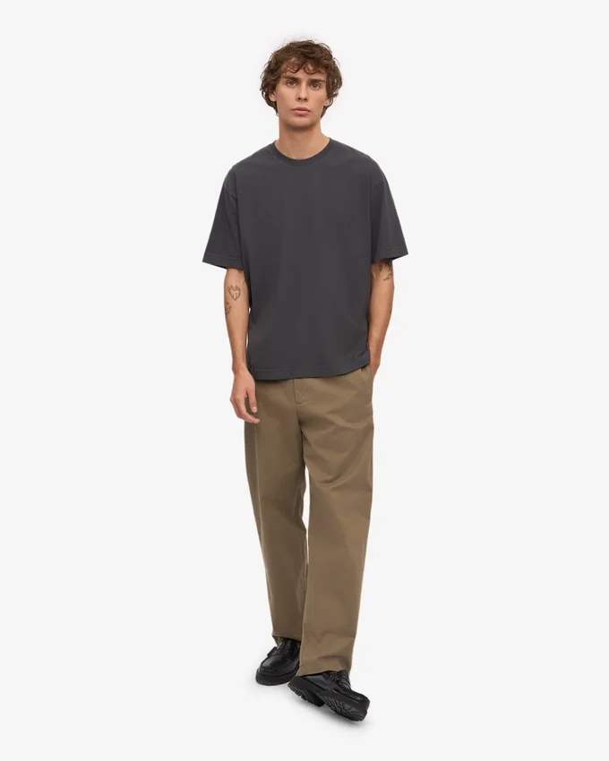 Camiseta orgánica de corte holgado - Gris lava