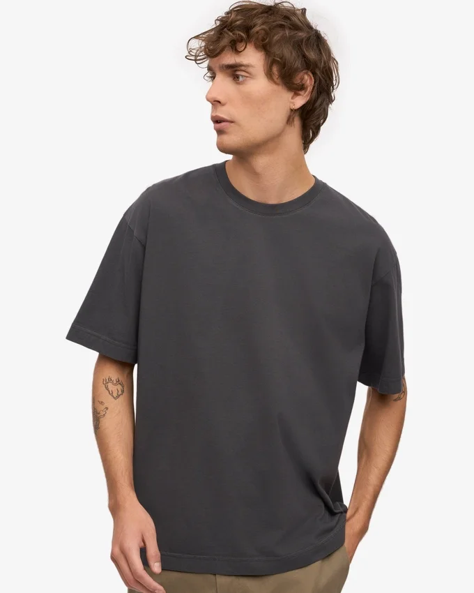Camiseta orgánica de corte holgado - Gris lava