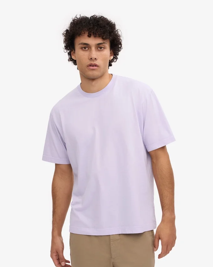 Camiseta orgánica de corte holgado - Lavanda suave