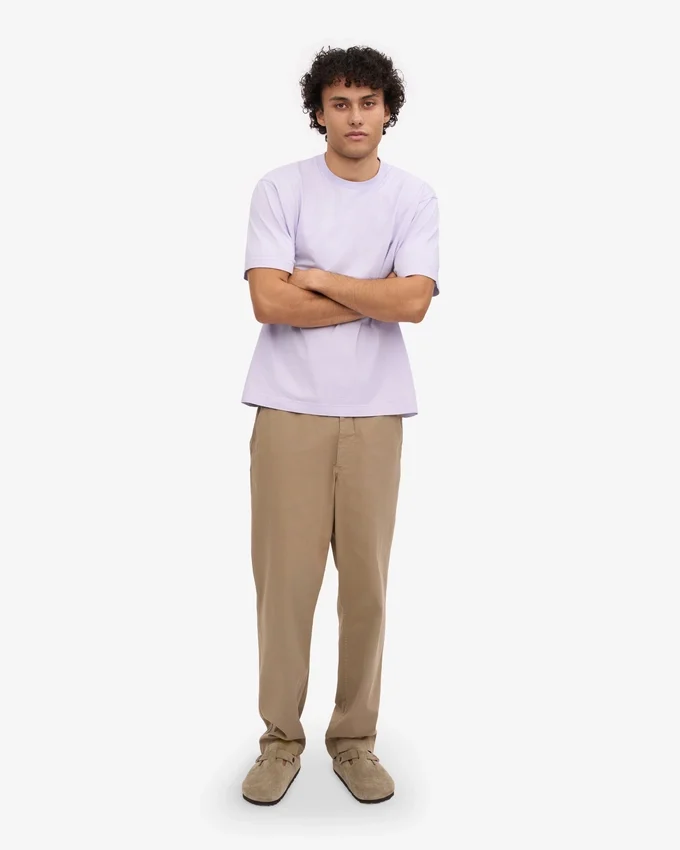 Camiseta orgánica de corte holgado - Lavanda suave