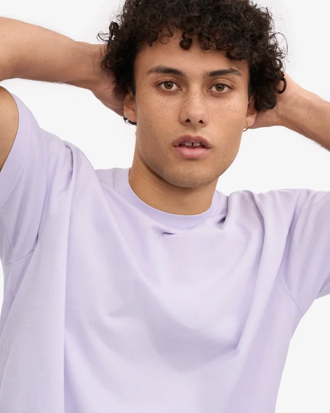 Camiseta orgánica de corte holgado - Lavanda suave