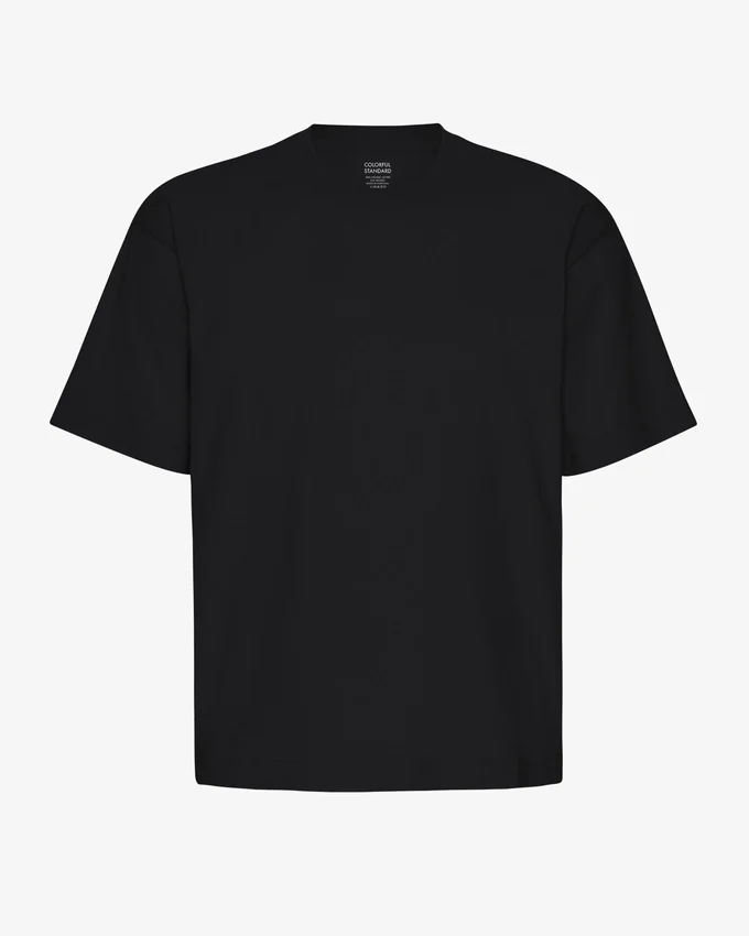 Camiseta orgánica de corte holgado - Negro intenso