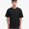 Camiseta orgánica de corte holgado - Negro intenso