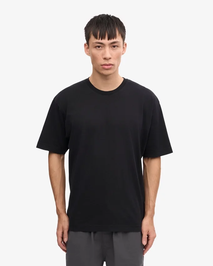 Camiseta orgánica de corte holgado - Negro intenso
