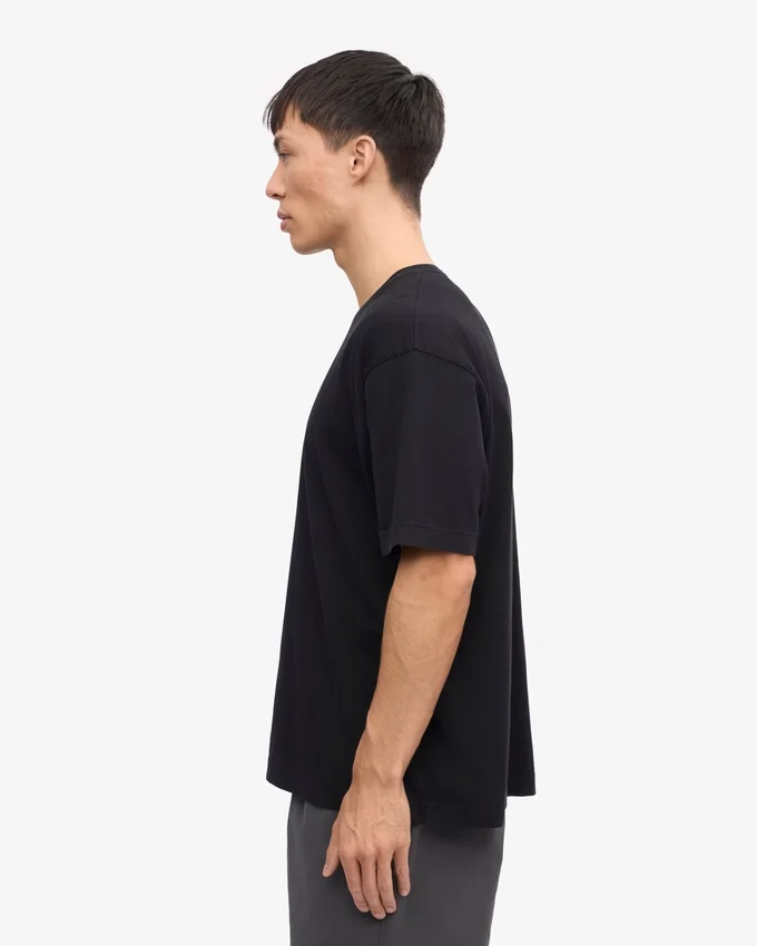 Camiseta orgánica de corte holgado - Negro intenso