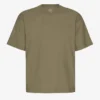 Camiseta orgánica de corte holgado - Oliva polvoriento