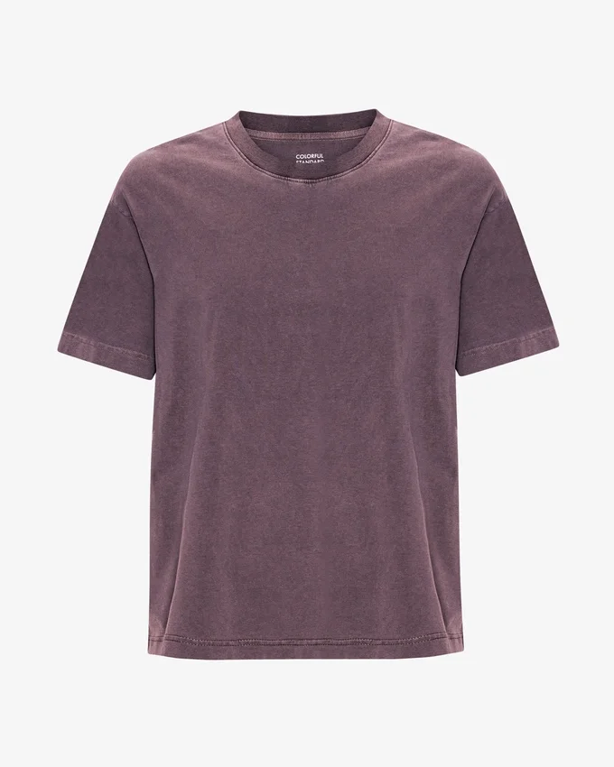 Camiseta orgánica de corte holgado - Uva descolorida