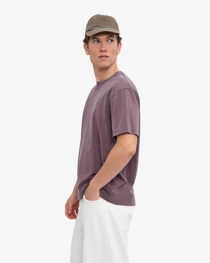 Camiseta orgánica de corte holgado - Uva descolorida