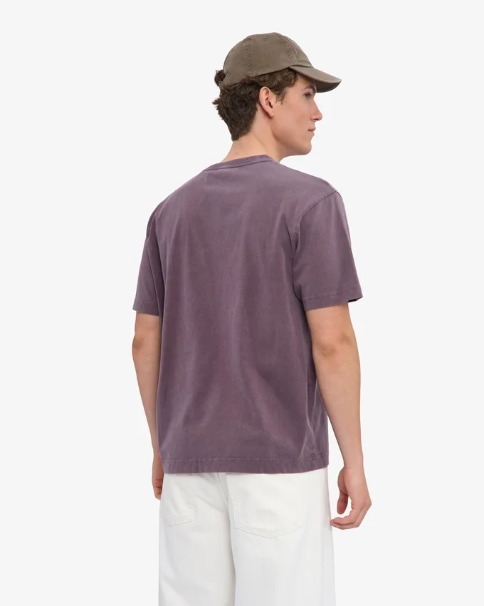 Camiseta orgánica de corte holgado - Uva descolorida