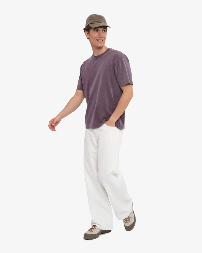 Camiseta orgánica de corte holgado - Uva descolorida