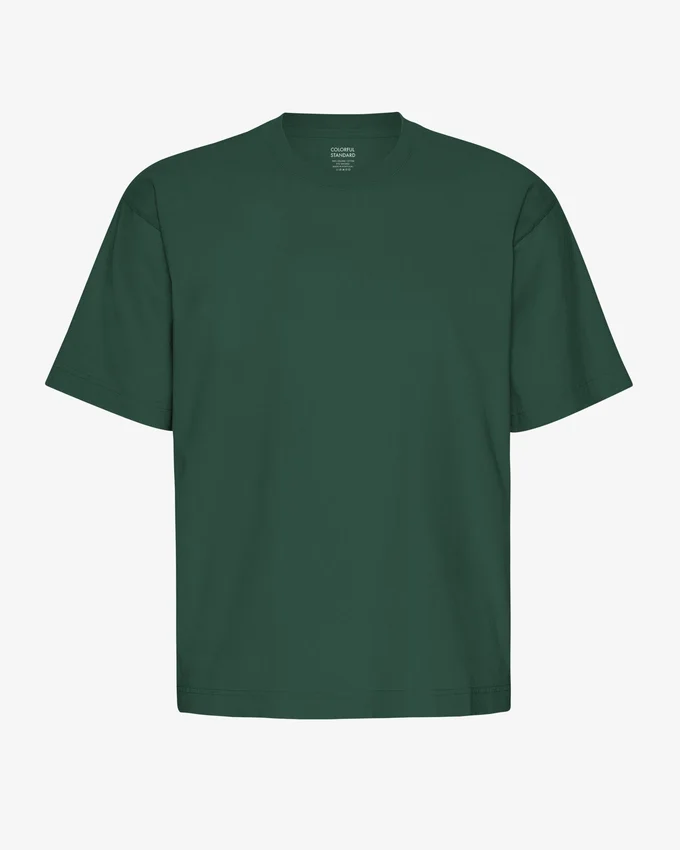 Camiseta orgánica de corte holgado - Verde esmeralda