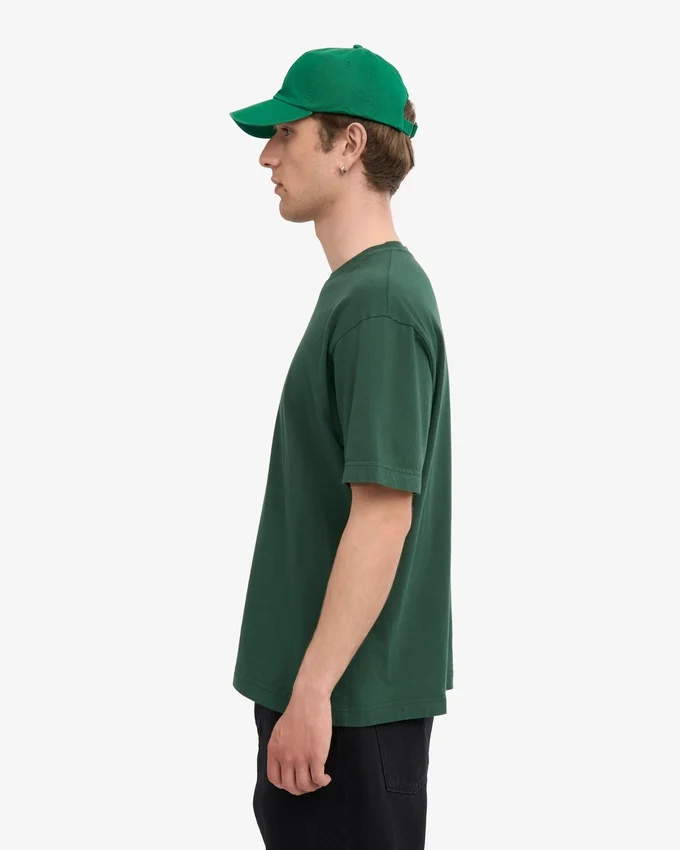 Camiseta orgánica de corte holgado - Verde esmeralda