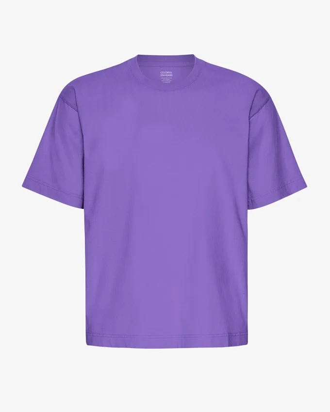 Camiseta orgánica de corte holgado - Violeta ultra