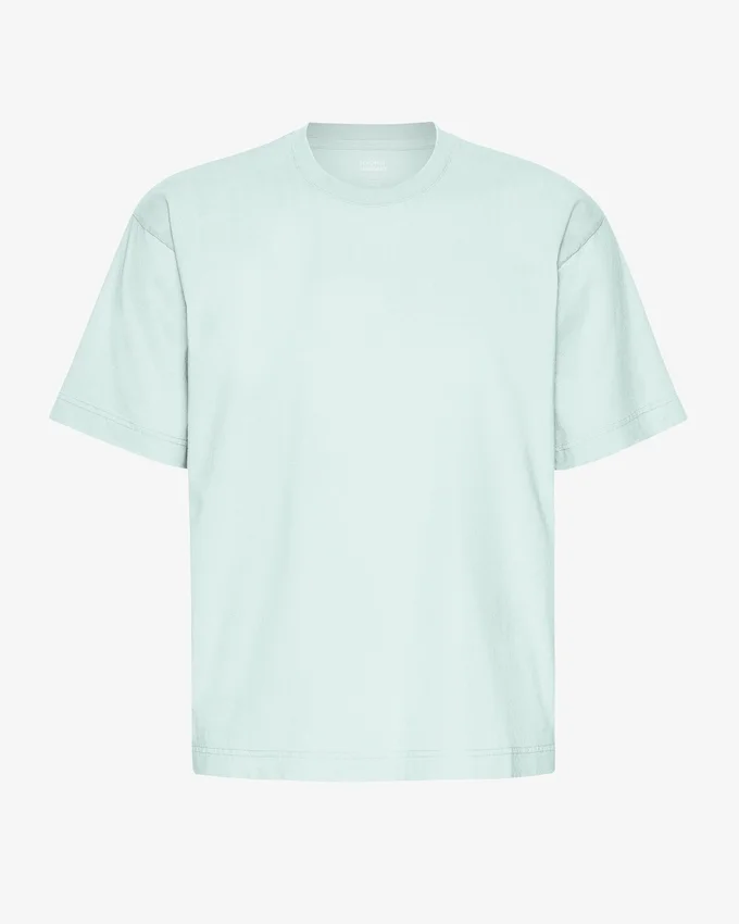 Camiseta orgánica de corte oversize - Azul aguamarina claro