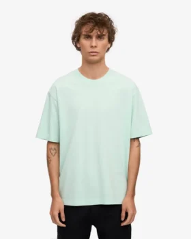 Camiseta orgánica de corte oversize – Azul aguamarina claro