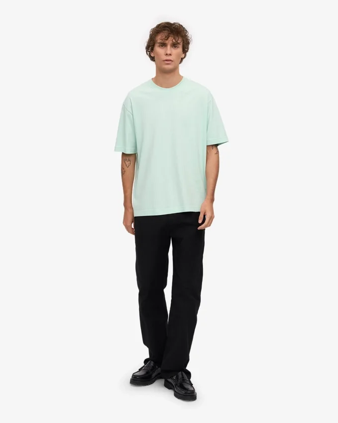 Camiseta orgánica de corte oversize - Azul aguamarina claro
