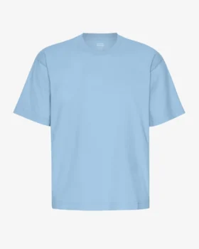 Camiseta orgánica de corte oversize - Azul mar