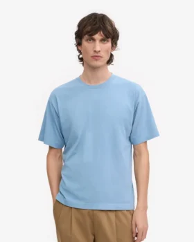 Camiseta orgánica de corte oversize – Azul mar