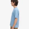 Camiseta orgánica de corte oversize - Azul mar