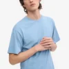 Camiseta orgánica de corte oversize - Azul mar