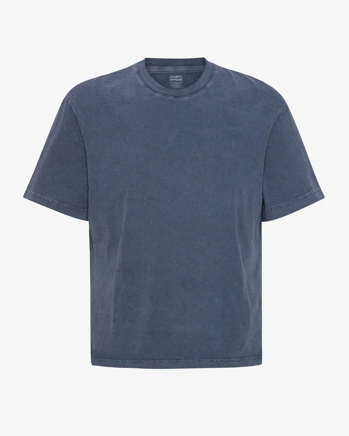 Camiseta orgánica de corte oversize - Azul Neptuno