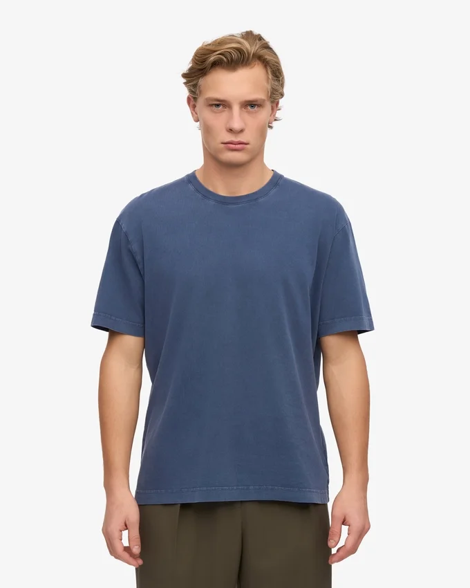 Camiseta orgánica de corte oversize - Azul Neptuno