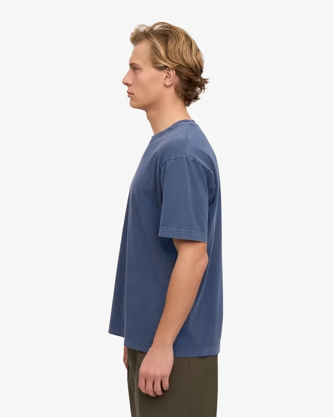 Camiseta orgánica de corte oversize - Azul Neptuno