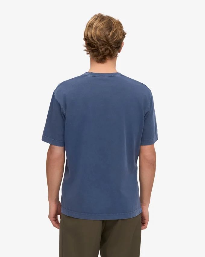 Camiseta orgánica de corte oversize - Azul Neptuno